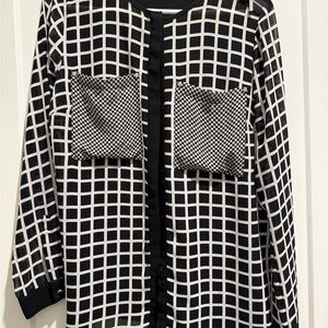 Black and White Checkered Women's Jacket